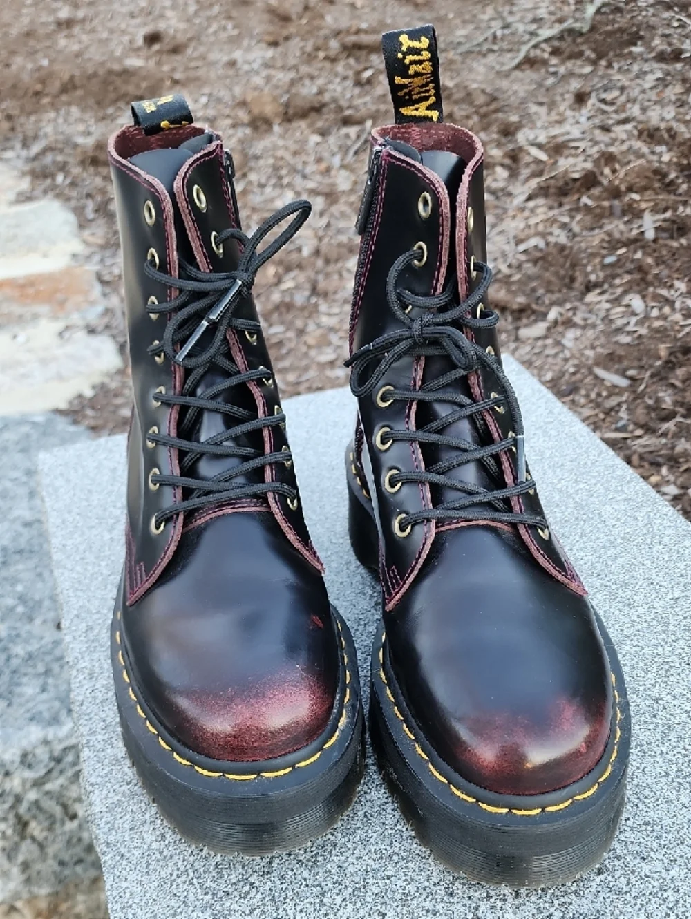 Dr. Martens Jadon Platform Combat Boots In Oxblood Size 9 - Picture 2 of 13